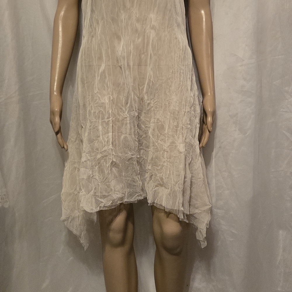 Chic Asymmetrical Sheer Mesh Overlay